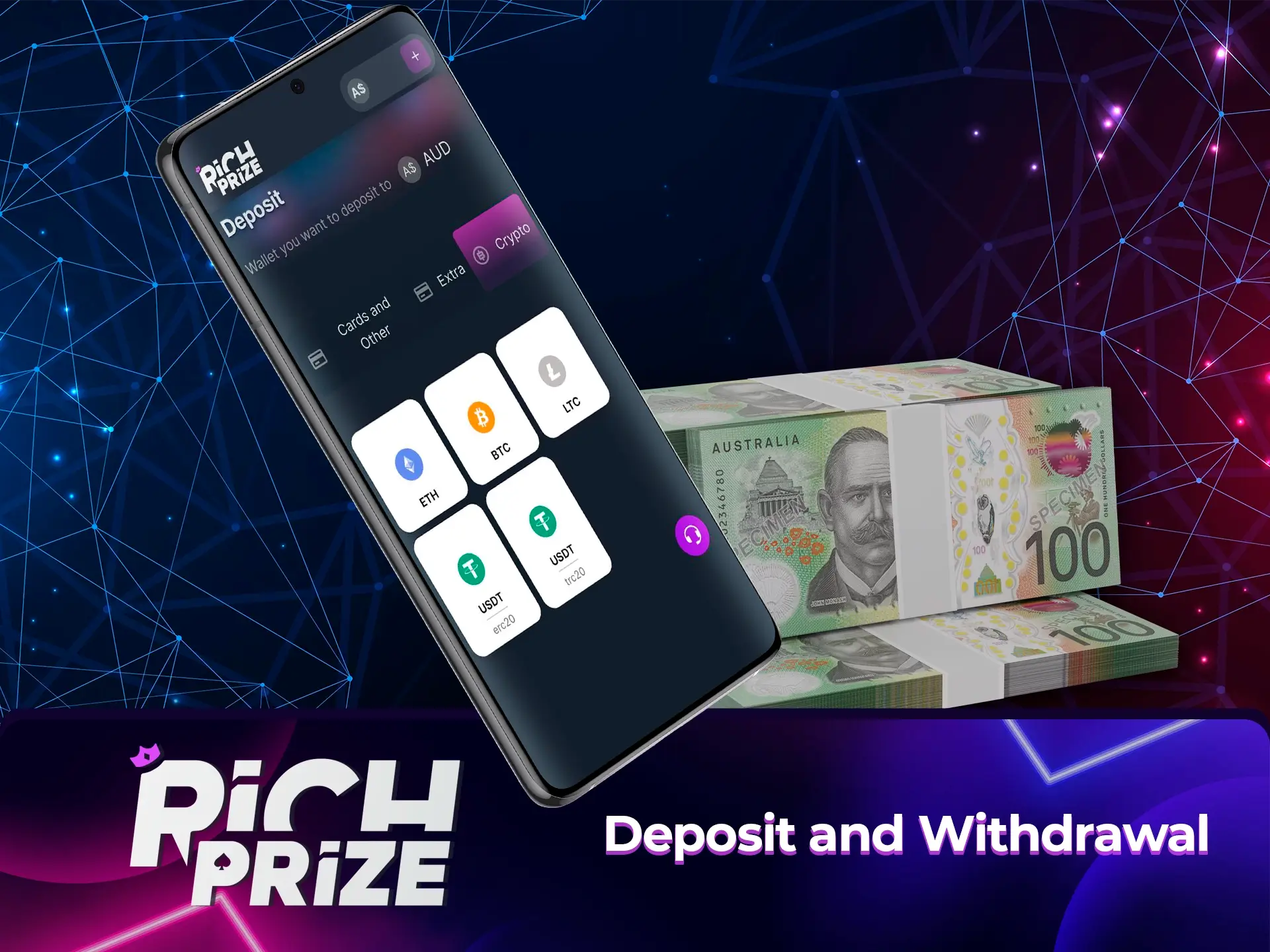 The Richprize app also gives you the opportunity to deposit and withdraw your winnings in a matter of minutes using a method that is convenient for you.