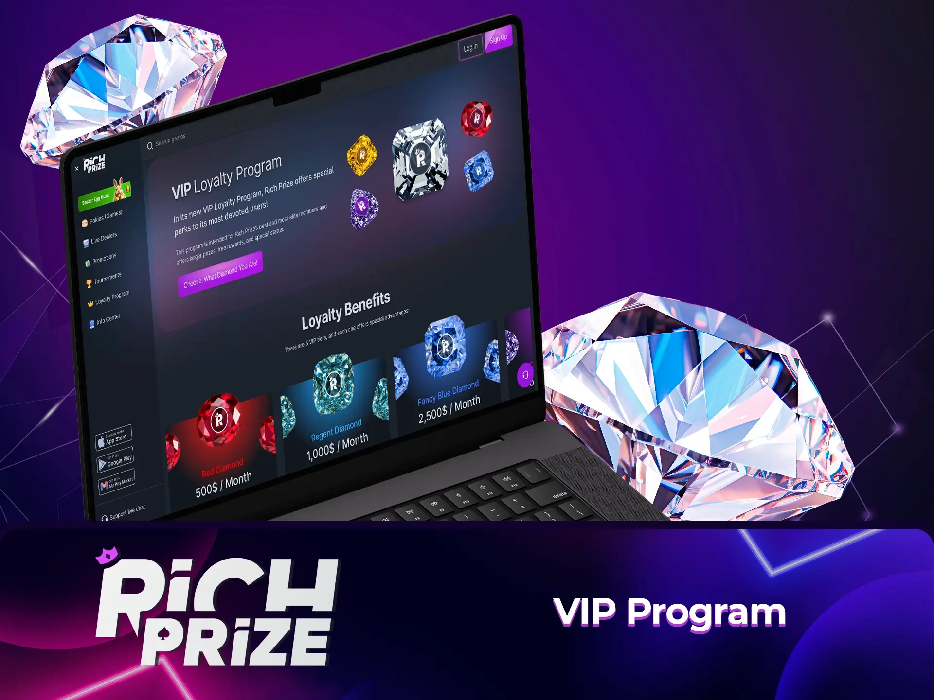 Upgrade your personal account level to get new features and bonuses from Richprize.