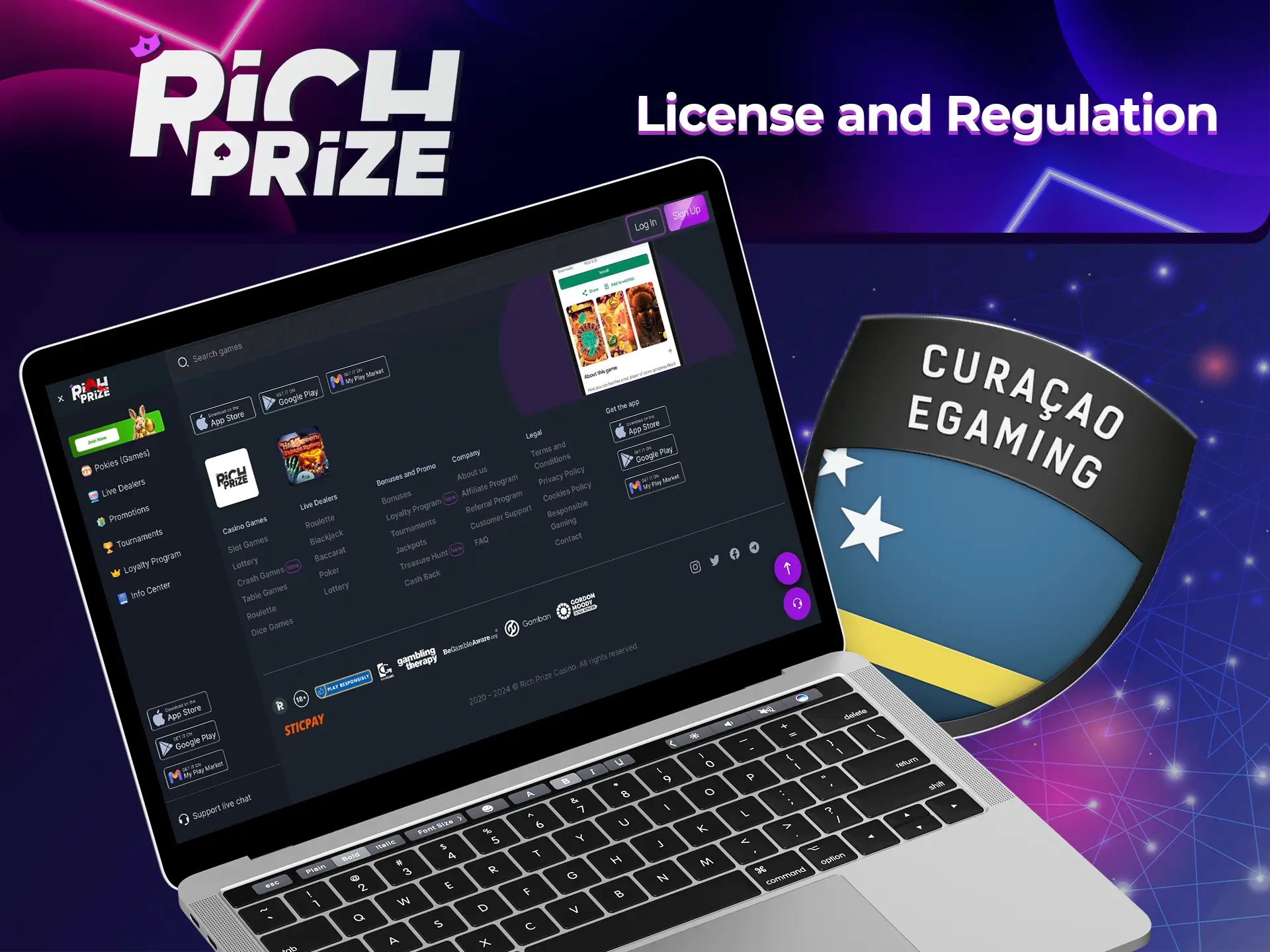 Richprize Casino has been in the gambling market for a long time and has all the necessary licences for its operations.